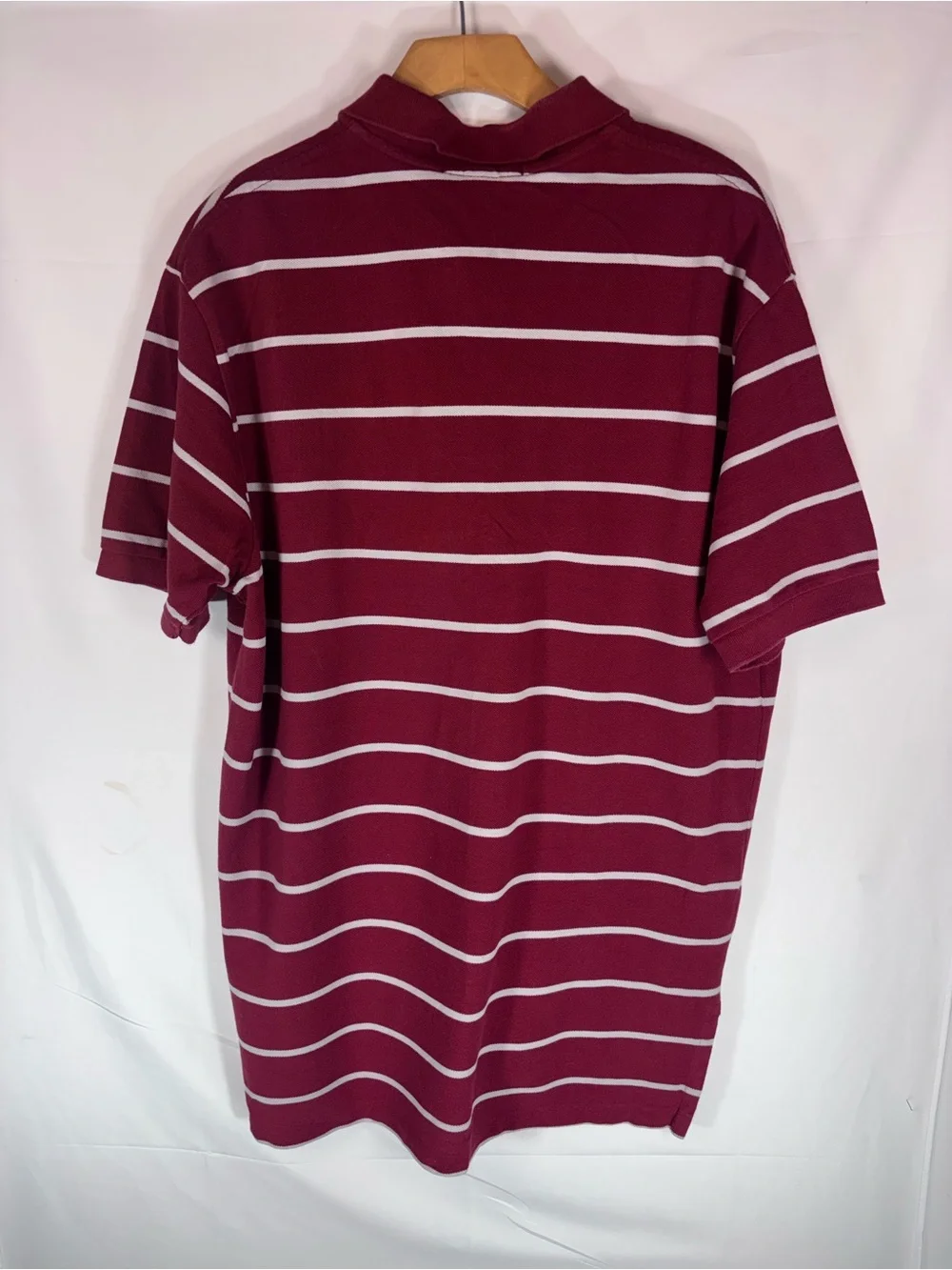 Polo by Ralph Lauren Men's Maroon Striped Polo Shirt